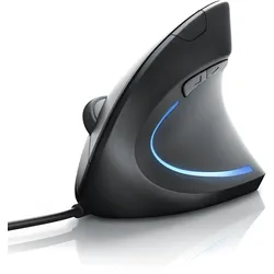 CSL ergonomische Maus kabelgebunden, optische vertikale Mouse, Vorbeugung gegen Mausarm/Tennisarm (RSI)