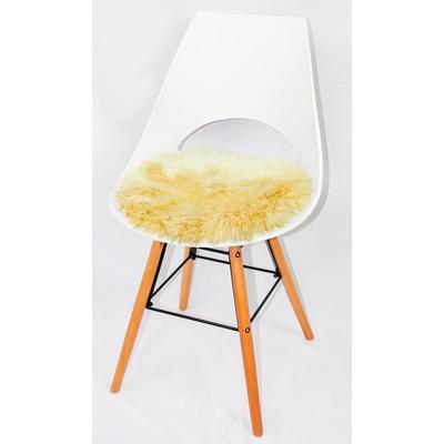 Stuhlkissen HEITMANN FELLE "Lamm, Sitzauflage rund", beige (beige, felloptik unifarben), B:45cm L:45cm Ø:45cm, Lammfell, Dekokissen_Sitzkissen_Kissenhüllen, Stuhlkissen, Ø 45 cm, echtes Lammfell, waschbar, auch als 2er oder 4er Set