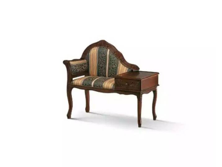 JVmoebel Sitzbank Luxuriöse Sitzbank aus Holz und Textil in Braun mit Stauraum (1-St., Sitzbank), Made in Italy