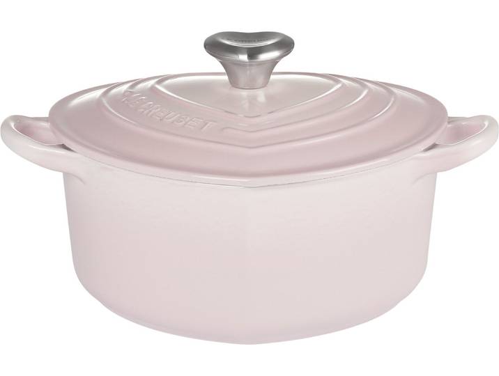 LE CREUSET Herz-Bräter 20cm Shell Pink, pink, Gusseisen