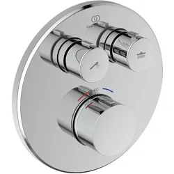 Ideal Standard Ceratherm Navigo Unterputz-Thermostat rund Chrom für Wanne & Dusche, 2 Verbraucher
