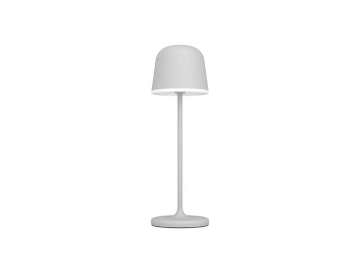 Eglo Lampe de table extérieure Mannera\, lampe de chevet LED dimmable sans fil\, USB\, luminaire d’extérieur tactile en métal gris et plastique blanc\, blanc chaud\, IP54