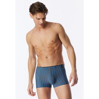 Boxer SCHIESSER "Long Life Soft", Herren, Gr. 9, blau (833, blau), Single Jersey, Obermaterial: 55% Modal, 35% Polyester, 10% Elasthan, körpernah, Unterhosen, ohne Eingriff, gestreift