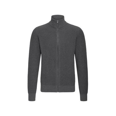 Cardigan SOLID "SOLID SDVIAN CARDIGAN", Herren, Gr. M, grau (schwarz shadow melange), 60% Baumwolle, 40% Polyester, unifarben, normal, amerikanischer Ausschnitt, Strickjacken