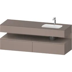 Duravit Collection One Einbauwaschtisch mit Konsolenwaschtischunterbau, 1600x550x600mm, Nische Basalt Matt, Becken rechts, QA4796043430000, Farbe: Basalt Matt