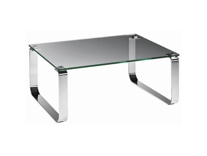 Novel Couchtisch, Klar, Chromfarben, Metall, Glas, rechteckig, Kufe, 70x40x110 cm, Wohnzimmer, Wohnzimmertische, Couchtische, Couchtische Metall