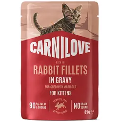 Carnilove Cat Sauce 24 x 85g-Beutel Katzennassfutter Kaninchen Kitten 24 x 85g