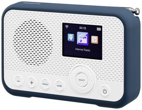 Sangean WFR-39 Internet Taschenradio Internet, DAB, UKW Internetradio, UKW, WLAN Spotify, Weckfunktion, wiederaufladbar Weiß, Blau