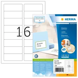 HERMA Adressetiketten Premium A4 88.9x33.8 mm weiß Papier matt 1600 St.