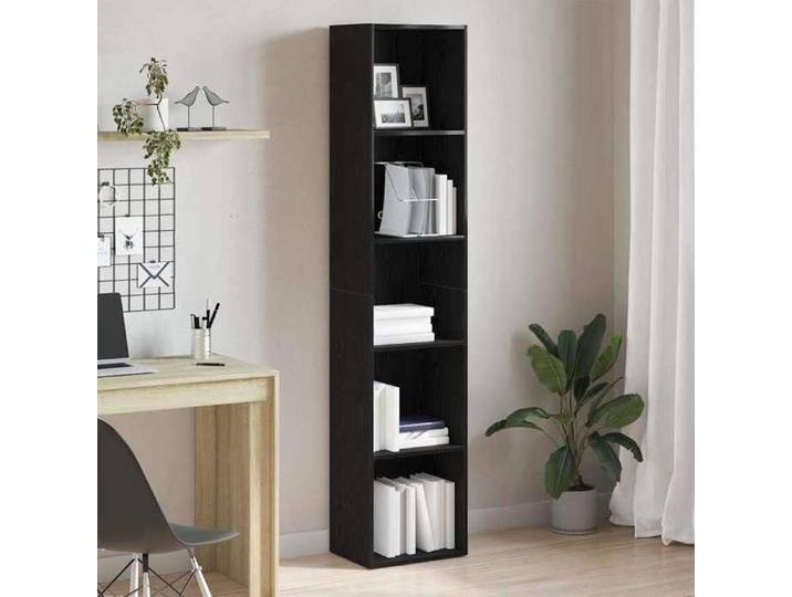 Bibliothèque en Bois - Noir - Bibliothèque Chêne noir 40x30x189 cm - Bois d'ingénierie - Étagère Salon byq74y
