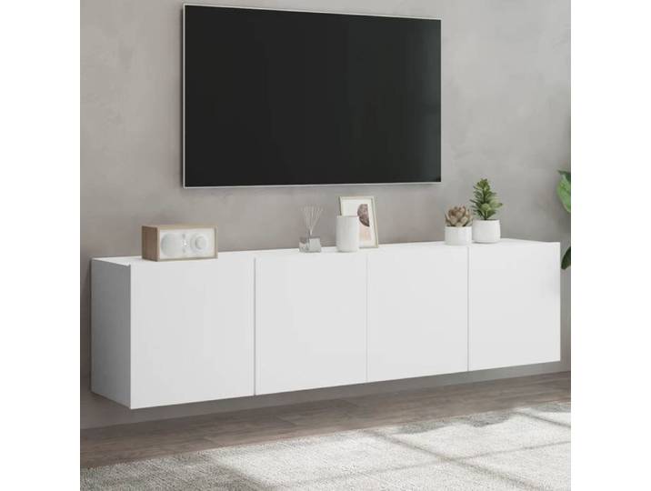 SALE 2025 Meubles TV muraux - Unité Murale TV - Lot de 2 - blanc 80x30x41 cm 28 46 Kg 2842