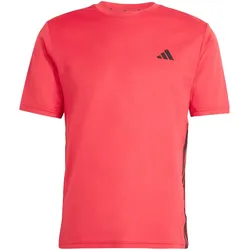 adidas Workout Essentials Base 3-Streifen Trainingsshirt Herren KD0700 - pure ruby/black 4XL