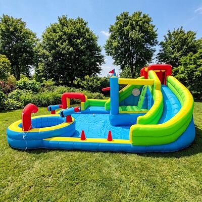 Aoxun 14' x 17' Large Inflatable Water Slide with Splash Pool