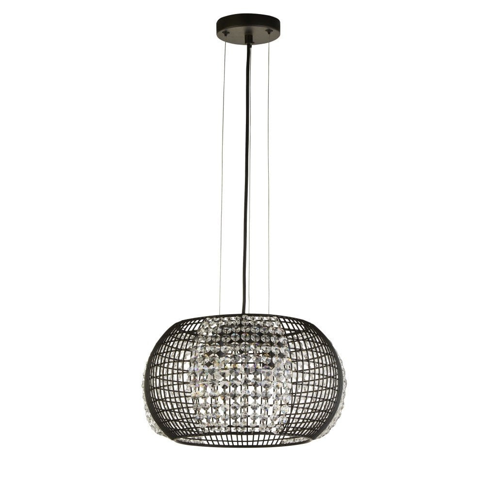 Searchlight Design hanglamp Cage zwart Ø 35cm