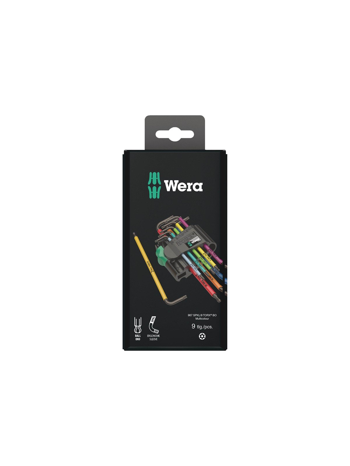 Wera 967 SPKL/9 TORX BO Multicolour Winkelschlüsselsatz, BlackLaser, 9-teilig