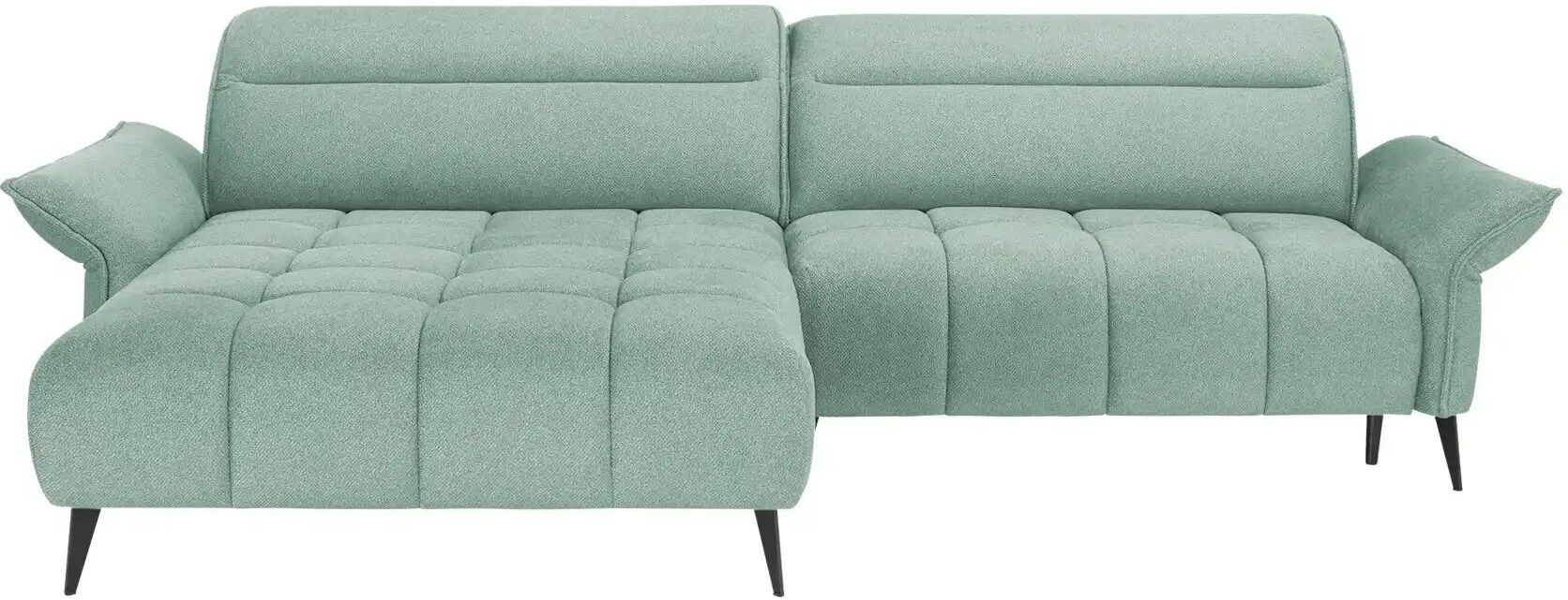 switch Ecksofa mit Kopfteilverstellung Cavani ¦ türkis/petrol ¦ Maße (cm): B: