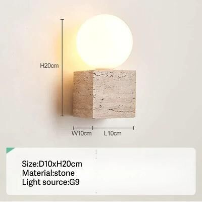Uplift Picks Nordic Glow Travertine Stone LED Wall Sconce h cool White