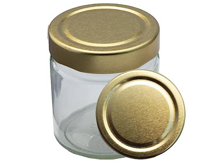 Deep-Twist-Off Honigglas mit Metalldeckel 250g Gold 1 Paket (96 Stk)