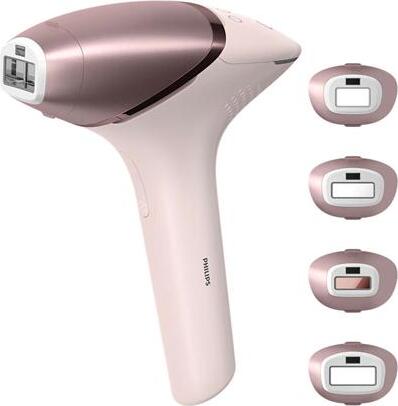 Philips Lumea Prestige Lumea IPL Series 9000 BRI958/00 IPL Haarentfernungsgerät mit SenseIQ, Rose, 4 Pinzette, Abdomen, Achsel, Bikini, Brust, Dekolleté, Kopf, Kinn, Jaw line, Oberlippe, Wechselstrom/Batterie, 100-240 V