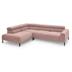 Portobello Ecksofa Livingston Cord Rosa Altrosa