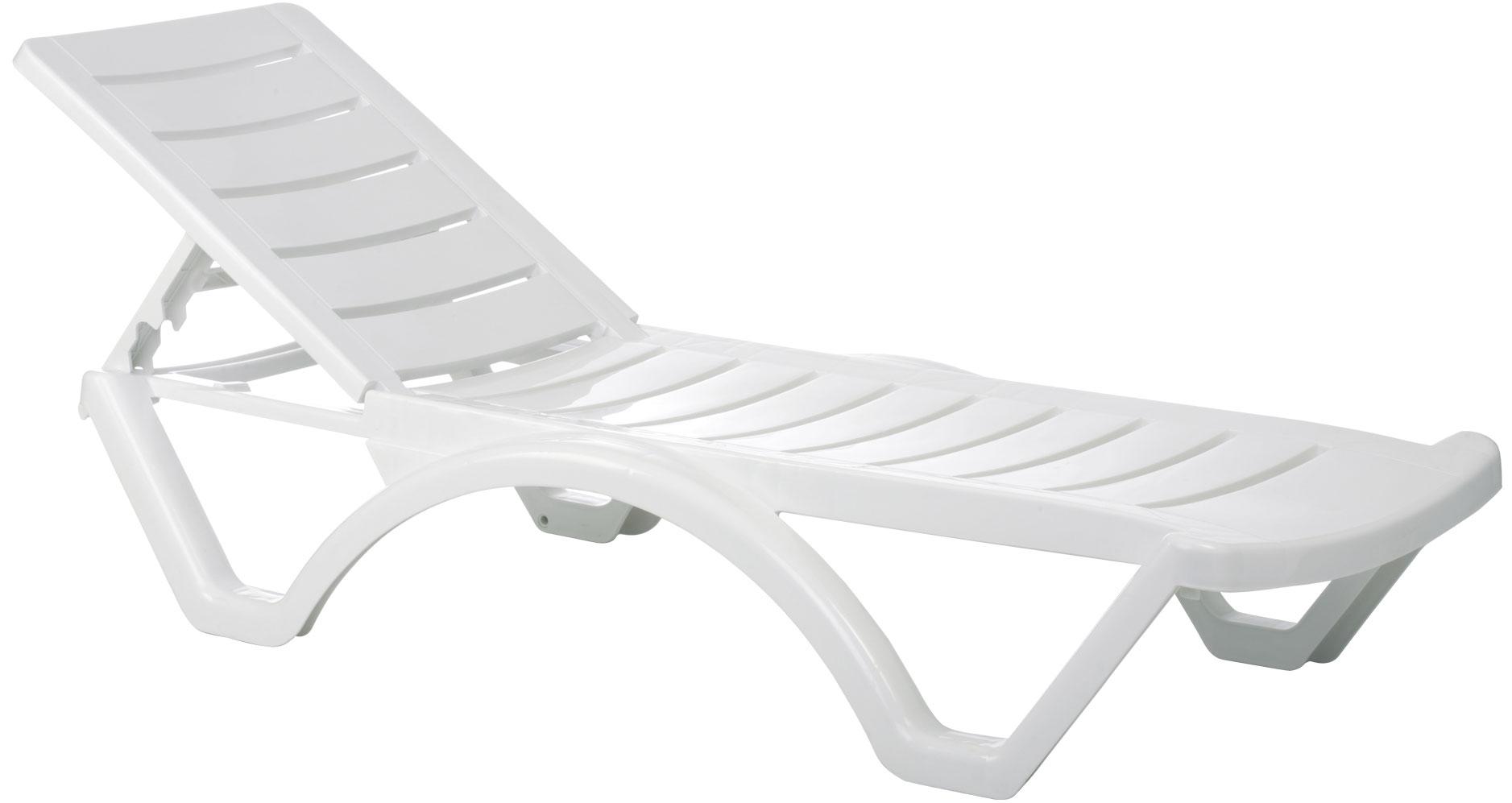 Sonnenliege NELLA 4er Set klappbar - 50x187x30cm, Kunststoff, Weiß | Gartenliege Strandliege