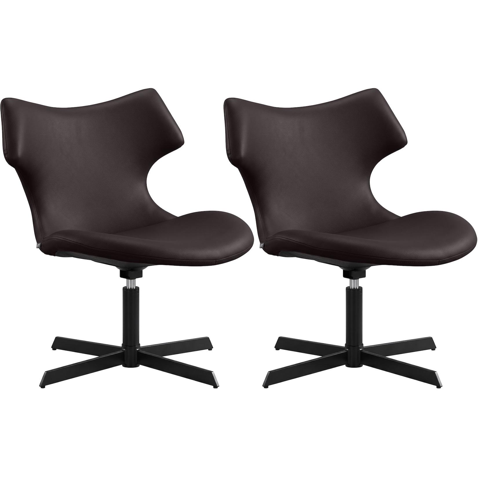 CLP 2er Set Lounger Welland Kunstleder - Farbe: braun