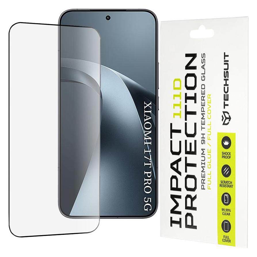 Techsuit - 111D Full Cover / Full Glue Glass - Xiaomi 17T Pro - Black (Xiaomi 17 Pro) (70550113)