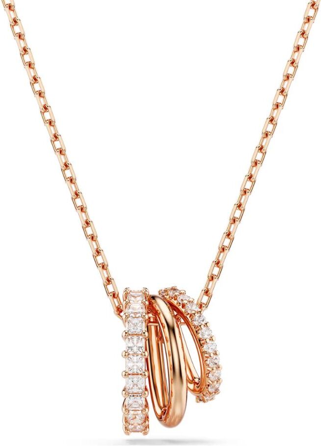 Swarovski Hyperbola riipus, vaalea metalli, ruusukullanväri ja kirkkaat