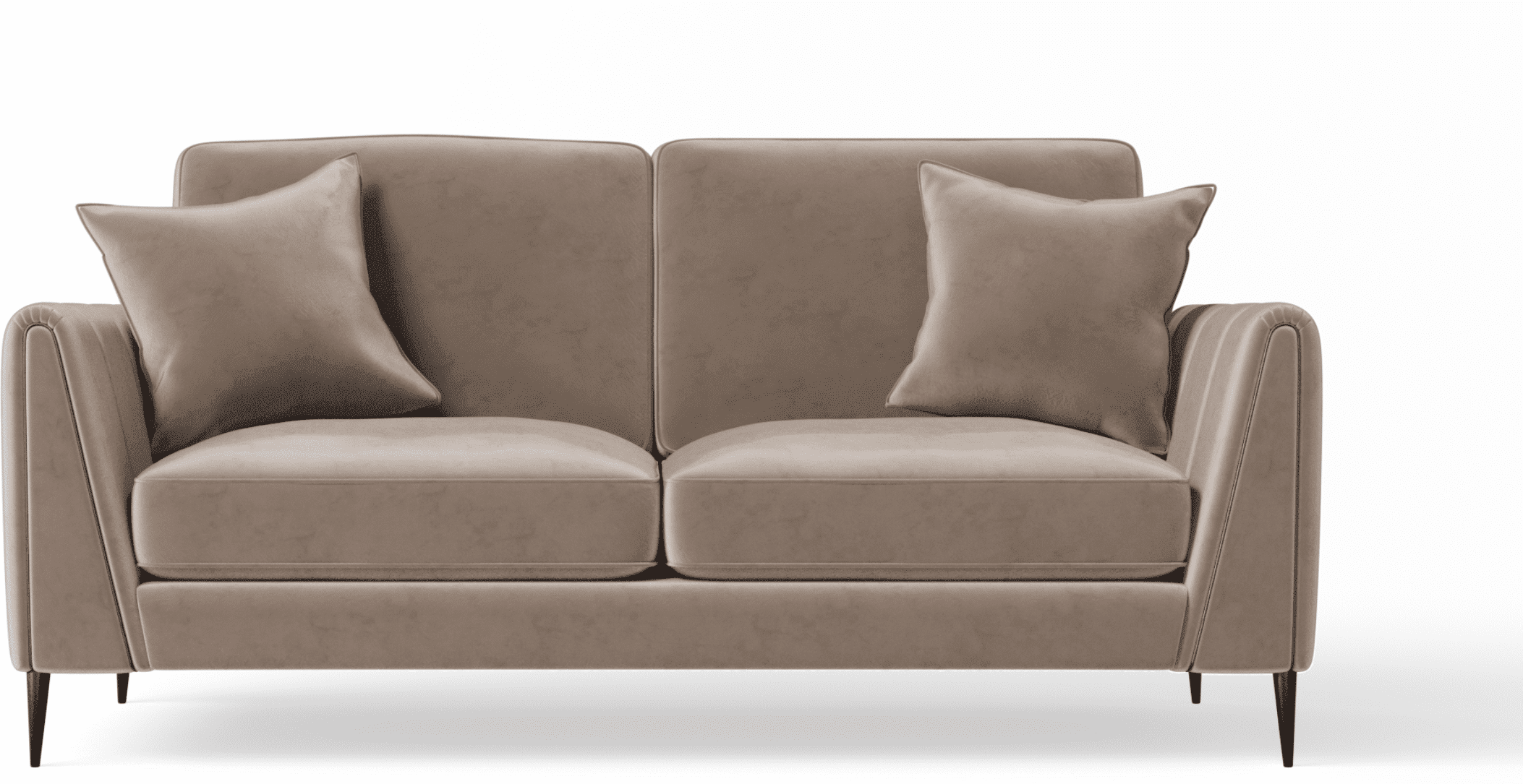 Alaina Mink Velvet 3 Seater Sofa Sofa with Black Legs