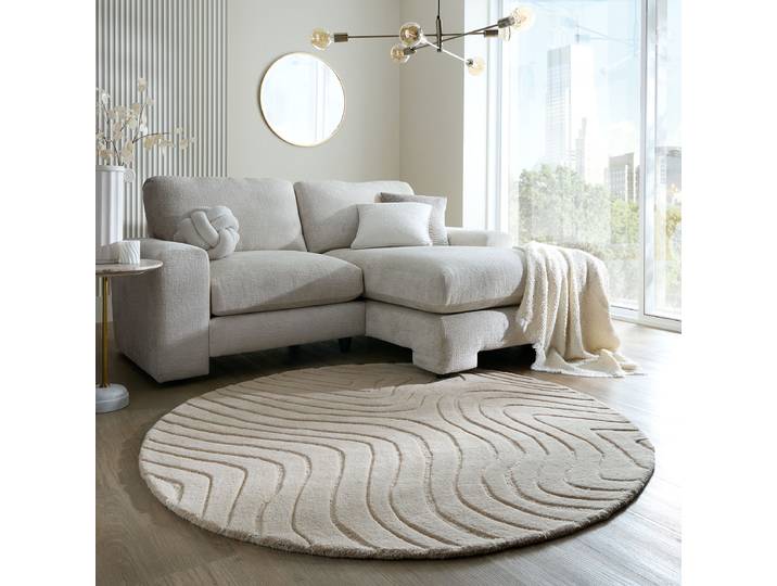 Wollteppich Mesmerise rund Beige/Beige 160 x 160cm Wolle