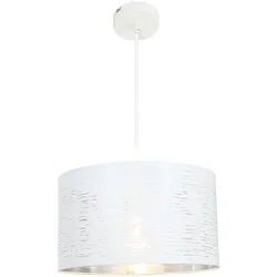 Pendelleuchte Hängelampe Weiß Esszimmerlampe rund Schlafzimmer Metall H 120 cm