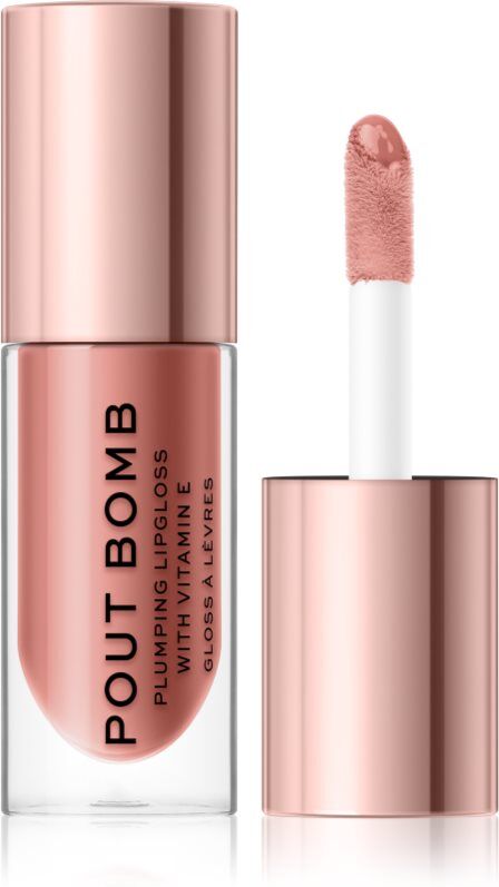 Revolution Pout Bomb plumping lip gloss with high gloss effect shade Doll 4.6 ml