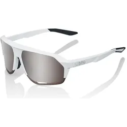 100%, Unisex, Sportbrille, Norvik (soft tact white, Braun, HiPer silver mirror, Silber), Silber, Weiss