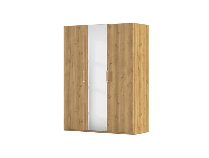 Kleiderschrank mit Spiegel - Asteiche - 151 cm - rauch - EVELYN