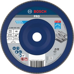 Bosch Fächerschleifscheibe PRO X571, Ø180mm, Körnung 40, gerade, für Metall
