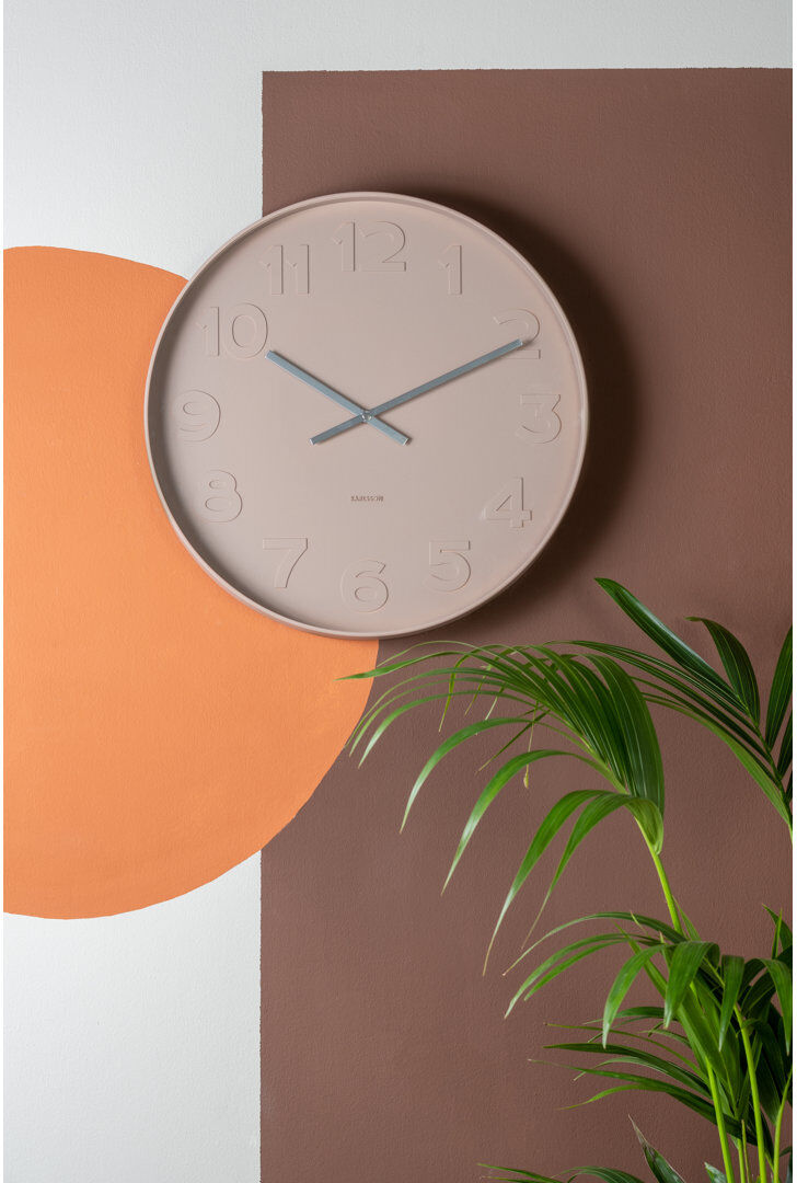 Karlsson Wall Clock Sand Brown 37.5cm H x 37.5cm W x 6cm D