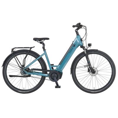 E-Bike PROPHETE "Geniesser 5.0 mit Gates Riemenantrieb" Gr. 46, blau (blau, schwarz), Elektrofahrräder, 46cm, 28 Zoll (71,12cm), Suntour Parallelogramm Federsattelstütze, Topseller