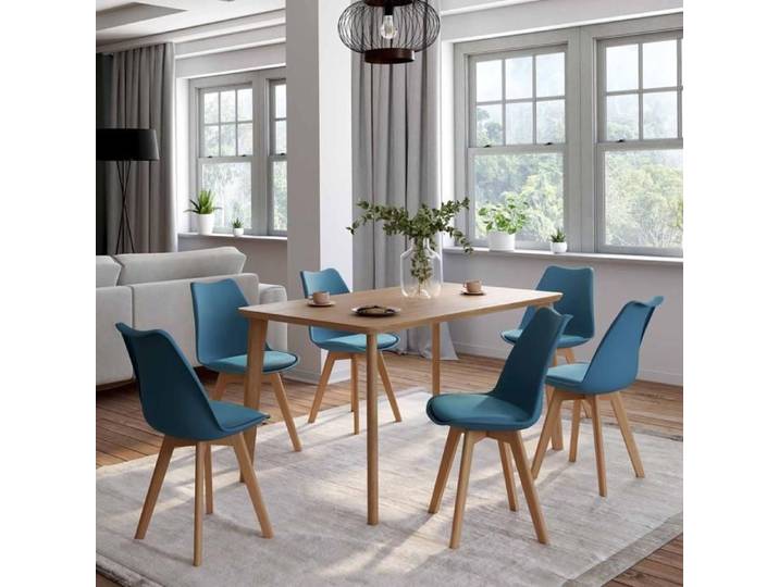 IDMARKET Lot de 6 chaises de salle à manger SARA scandinaves bleu