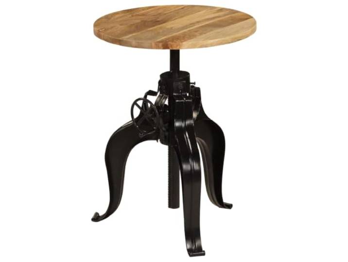 HAQWRDQSG Bartisch Massivholz Mango Stehtisch Höhenverstellbar 60 cm Höhenverstellbarer Bistro-Tisch aus Echtholz und Stahl für Küche, Balkon und Esszimmer im eleganten Industrie-Design.