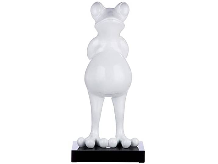 Casablanca hochwertige Deko Figur Skulptur Frosch XL - Desig Frog metallic weiß - Moderne Dekoration - Höhe 68 cm