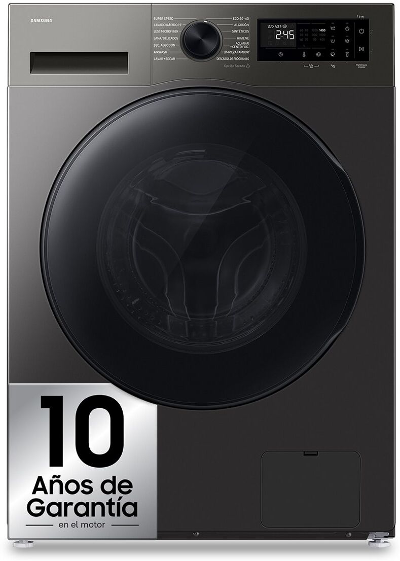 Samsung Lavasecadora AI 9Kg AI EcoBubble™ Clase D-A Inox - WD90HG5U34BXEC (Reacondicionado Grado D). Inox