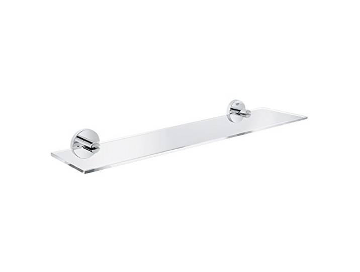 GROHE Essentials - Glasablage (Material: Glas/Metall, 530 mm (Bohrabstand 380 mm), verdeckte Befestigung), chrom, 40799001
