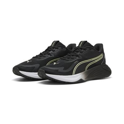 Trainingsschuh PUMA "PWR Hybrid Trainingsschuhe Erwachsene", Damen, Gr. 46, schwarz (weiß apple spritz schwarz grün), Obermaterial: Textil, Synthetik. Futter: Textil. Innensohle: Textil. Laufsohle: Gummi, Schuhe