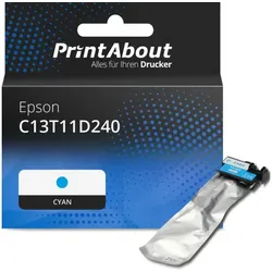 Druckerpatrone kompatibel mit Epson C13T11D240 - Cyan - Hohe Kapazität
