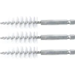 BGS Nylonbürste 16 mm Antrieb Außensechskant 6,3 mm (1/4") 3tlg. - 3078-16-N