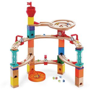 Hape Murmelbahn E6019 Burg Quadrilla, Aus der Burg entkommen, ab 4 Jahre, aus Holz, 50 Kugeln, 52 Bauteile