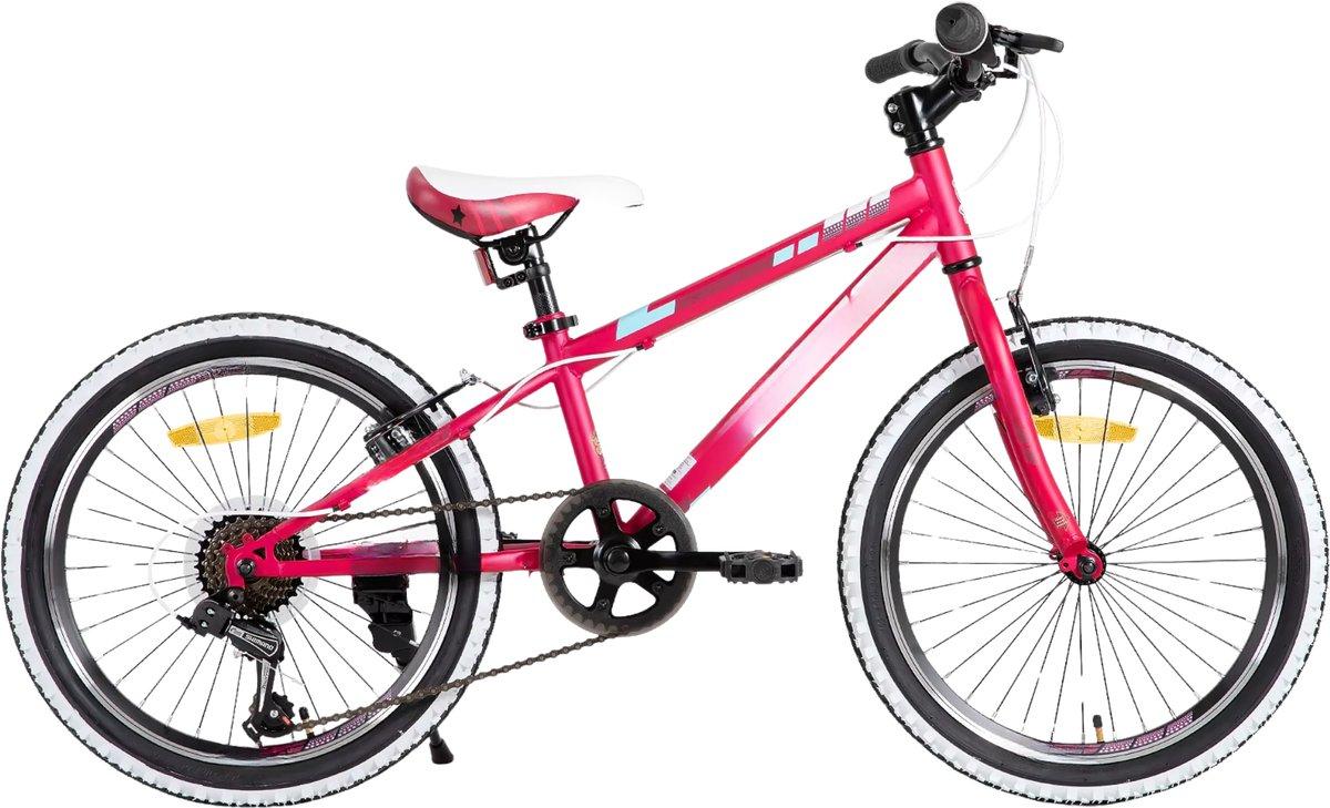 Kinder Mountainbike 20 Zoll (51 cm) - 7-Gang Schaltung, V-Brake, Stahlrahmen - Rot