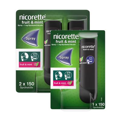 nicorette fruit & mint Spray mit Nikotin 1 St + 2 1+2