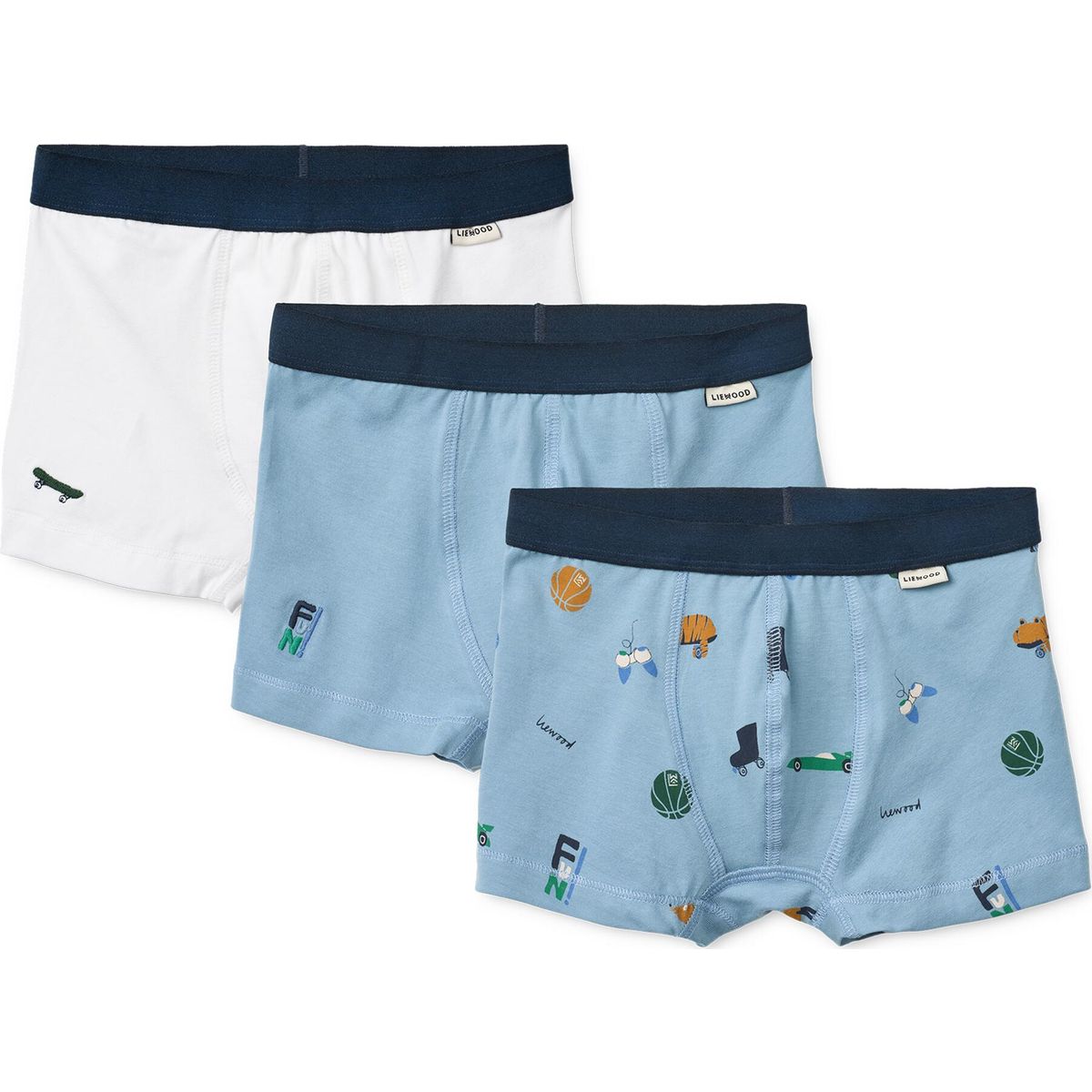 Liewood Marvin Boxers 3-Pack fun / crisp white / beach blue / mix (2700) 86/92 LW20283-2700-86/92-CU