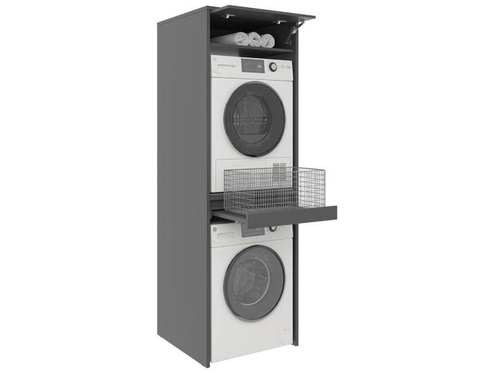 Xora Waschmaschinenschrank, Anthrazit, Holzwerkstoff, 67.5x210x67.5 cm, Waschküche, Waschmaschinenschrank